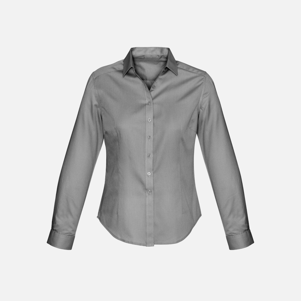 Chemise à manches longues pour femme Biz S522LL en gris, vêtement élégant et confortable, idéale pour un style professionnel.