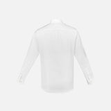 Chemise à manches longues pour homme Biz Memphis blanche, vêtement chemise en coton avec col classique et boutons devant.