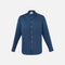 Chemise à manches longues pour homme Biz Memphis en bleu minéral, vêtement élégant en coton avec col classique.