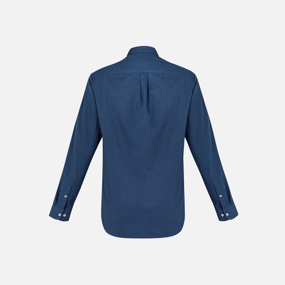 Chemise à manches longues pour homme Biz Memphis en bleu minéral, tissu élégant et confortable, idéale pour un style décontracté ou formel.