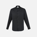 Chemise à manches longues pour homme Biz Memphis, noire, en tissu léger, élégante et classique pour toutes occasions.