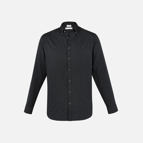 Chemise à manches longues pour homme Biz Memphis, noire, en tissu léger, élégante et classique pour toutes occasions.