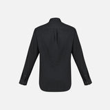 Chemise à manches longues pour homme Biz Memphis, noire, en tissu léger, style décontracté, vue de face.
