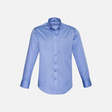 Chemise à manches longues pour homme Biz S522ML en tissu bleu, vêtement élégant et classique pour homme.