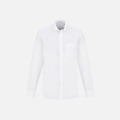 Chemise à manches longues pour homme Biz, modèle S914ML, en coton blanc, vêtement élégant et classique pour homme.
