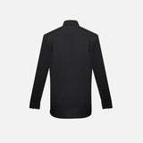 Chemise à manches longues pour homme Biz London, en tissu noir, avec col classique et coupe élégante.
