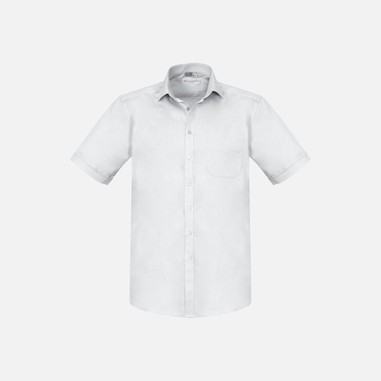 Chemise à manches courtes pour homme Biz Monaco, blanche, en tissu léger, élégante et adaptée pour un style décontracté ou professionnel.
