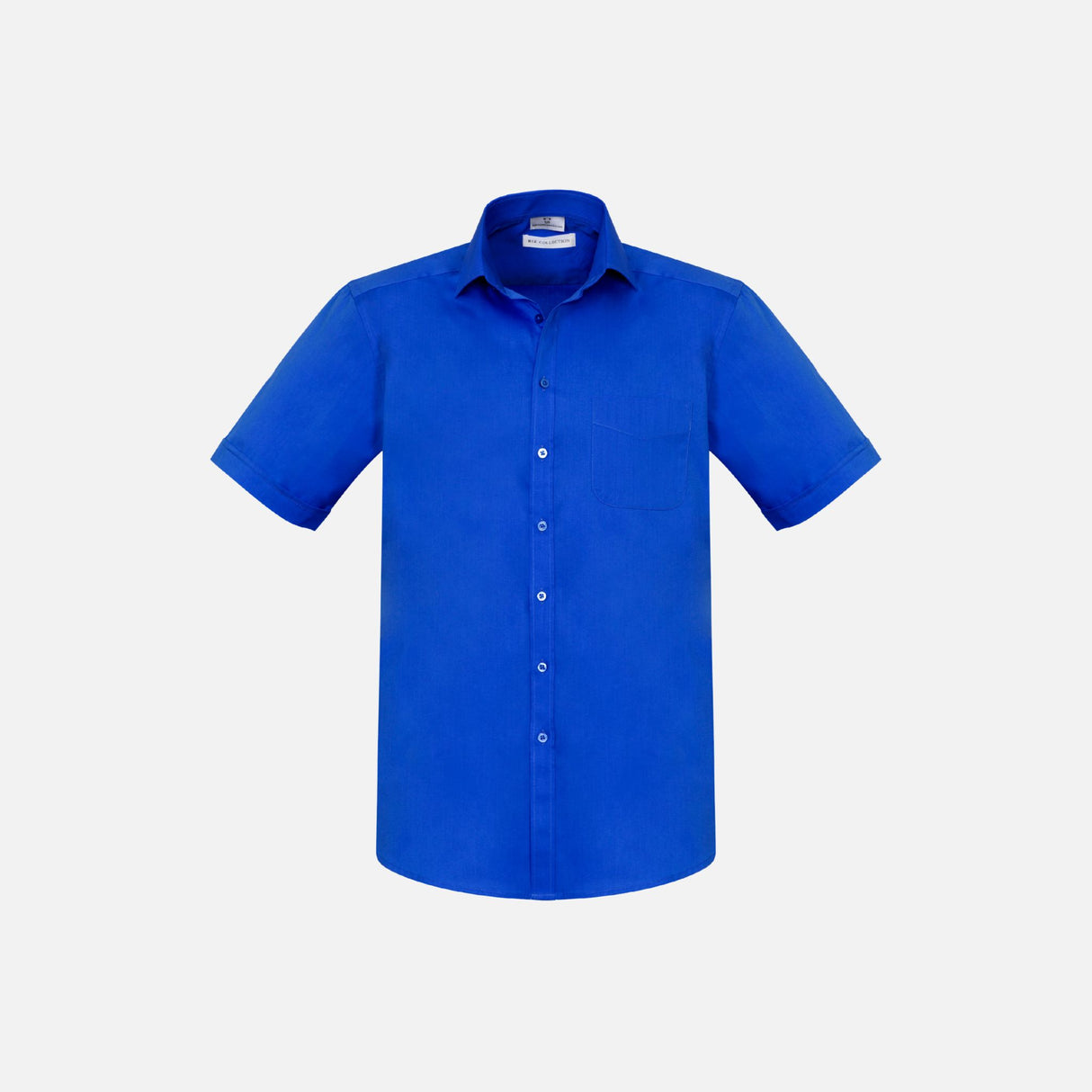 Chemise à manches courtes pour homme Biz Monaco, bleue, en tissu léger, idéal pour un style décontracté et élégant.