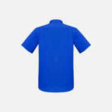 Chemise homme à manches courtes Biz Monaco bleue en coton, vêtements chemises corpo pour été élégantes et confortables