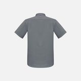 Chemise à manches courtes pour homme Biz Monaco gris, vêtement chemise corpo, vue de face avec col et boutons visibles.