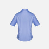 Chemise à manches courtes pour femme Biz S522LS en bleu, vêtement de chemise élégante et confortable.
