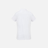 Chemise en denim pour femme à manches courtes, marque Biz, couleur blanche, tissu léger, style décontracté et tendance.