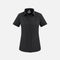 Chemise en denim à manches courtes pour femme, marque Biz, couleur noire, tissu léger, style décontracté.