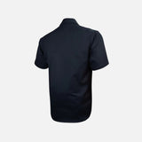 Chemise de travail manches courtes extensible Gatts 650EX en tissu noir, idéale pour le travail et la protection.