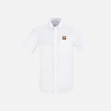 Chemise en denim blanc pour homme à manches courtes de la marque Biz, vêtement chemise décontractée.