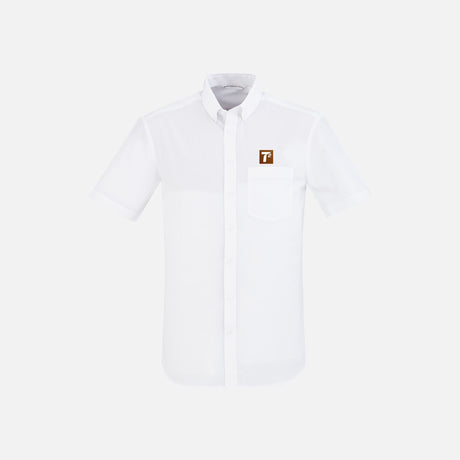 Chemise en denim à manches courtes pour homme de la marque Biz, couleur blanche, style décontracté et tendance.