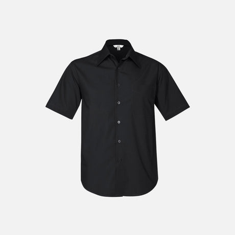 Chemise homme à manches courtes Biz noir, vêtement chemise pour homme, style élégant et décontracté, tissu léger.