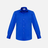 Chemise à manches longues Biz Monaco bleue pour homme, vêtement de chemise élégante en tissu léger.
