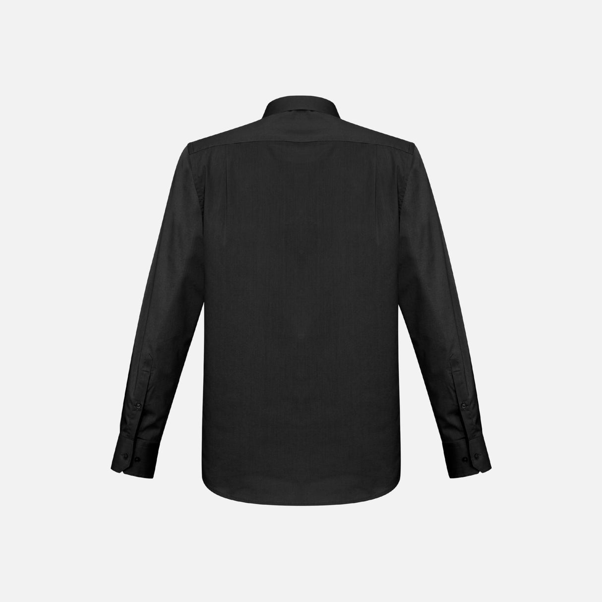 Chemise à manches longues pour homme Biz Monaco noire en tissu élégant, vue de face.