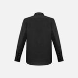 Chemise à manches longues pour homme Biz Monaco noire en tissu élégant, vue de face.