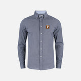 Chemise en denim à manches longues James Harvest marine, vue de face, tissu robuste et style décontracté.