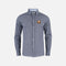 Chemise en denim à manches longues James Harvest marine, vue de face, tissu robuste et style décontracté.