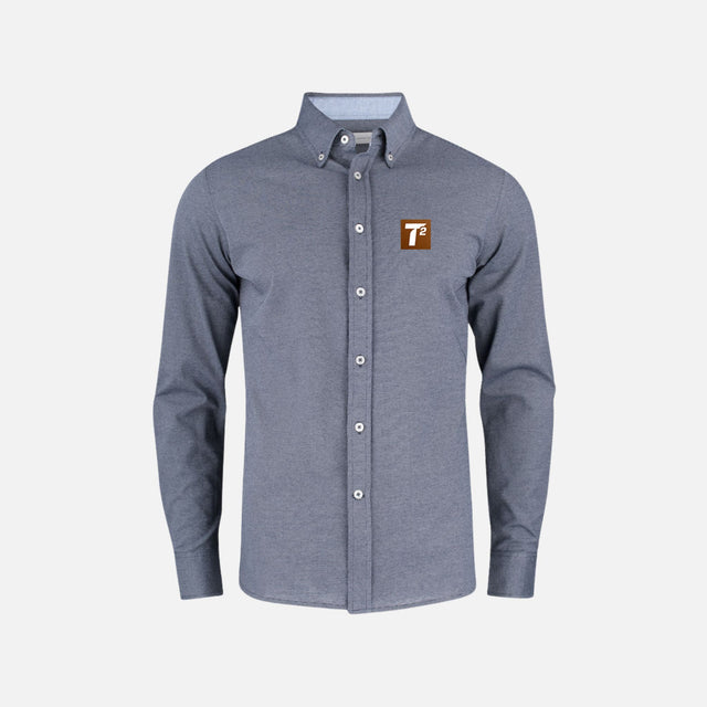 Chemise en denim à manches longues James Harvest marine, vue de face, tissu robuste et style décontracté.