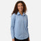 Chemise-manches-longues-femme-DG505W-bleu-devant-mannequin