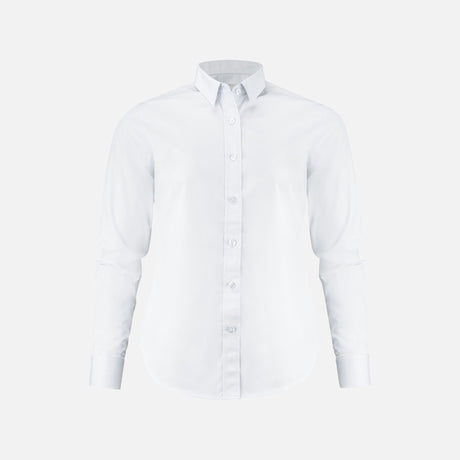 Chemise à manches longues blanche pour femme James Harvest Acton, look professionnel et entretien facile, vêtement élégant et pratique.