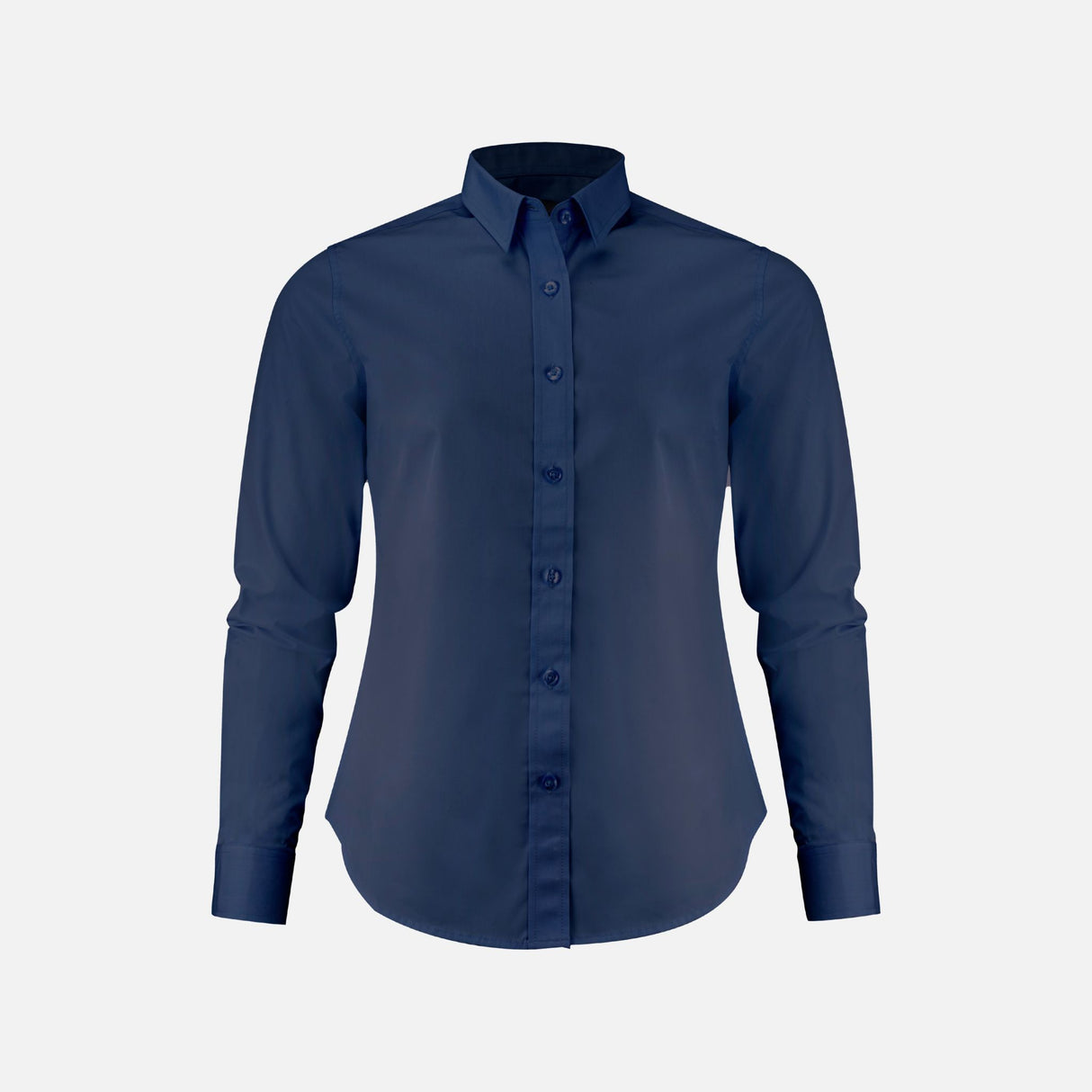 Chemise à manches longues James Harvest Acton pour femme, look professionnel marine, tissu facile d'entretien, style élégant.