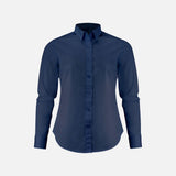 Chemise à manches longues James Harvest Acton pour femme, look professionnel marine, tissu facile d'entretien, style élégant.