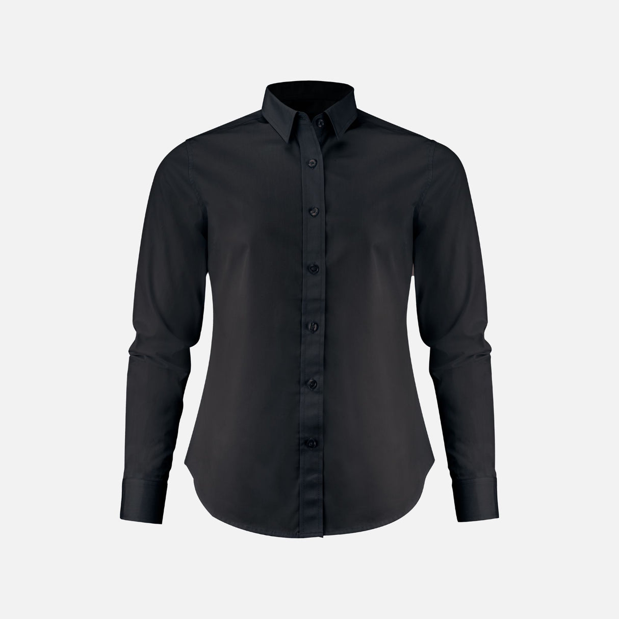 Chemise à manches longues James Harvest Acton pour femme, look professionnel noir, tissu facile d'entretien, vetements chemises.