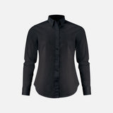 Chemise à manches longues James Harvest Acton pour femme, look professionnel noir, tissu facile d'entretien, vetements chemises.