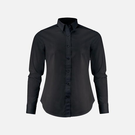 Chemise à manches longues James Harvest Acton pour femme, look professionnel noir, tissu facile d'entretien, vetements chemises.