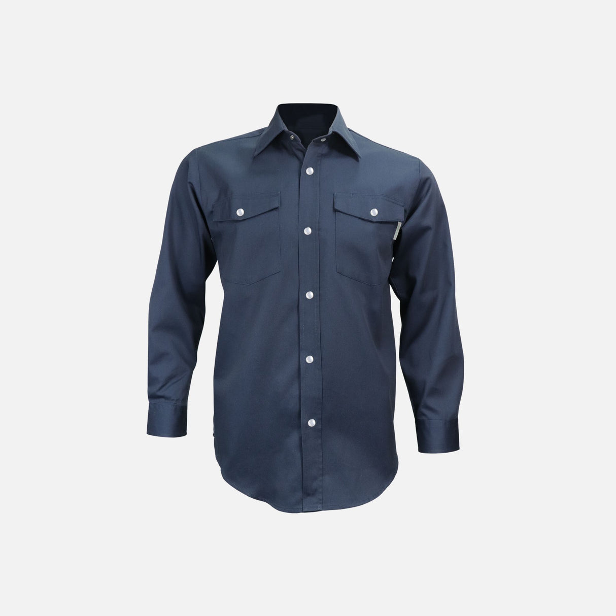 Chemise de travail manches longues Gatts 625S marine, vêtement professionnel en coton avec col et boutons.
