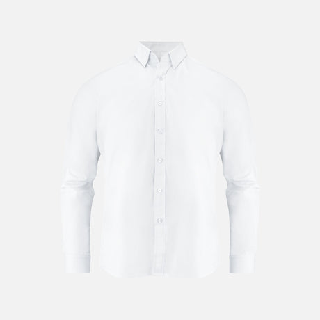 Chemise à manches longues blanche James Harvest Acton, style professionnel, tissu facile d'entretien, pour homme.