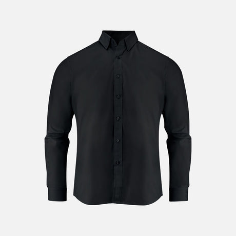 Chemise à manches longues James Harvest pour homme, style business, couleur noire, entretien facile, vêtement chemise élégant