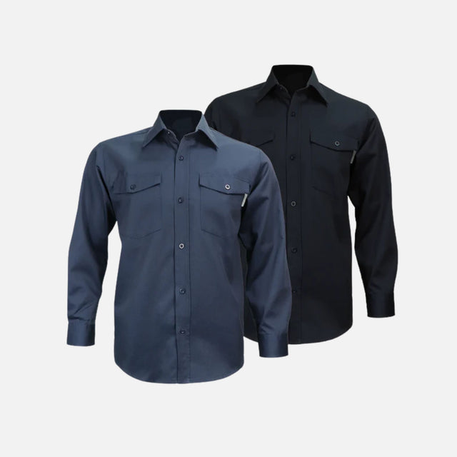 Chemise-travail-Gatts-625EX-marine-et-noir-devant