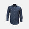 Chemise de travail Gatts manches longues extensible en coloris marine, vêtement professionnel pour le travail.