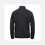 Veste polaire pour homme Stormtech, vêtement manteaux, couleur noire, détail de la texture en polaire, style décontracté.