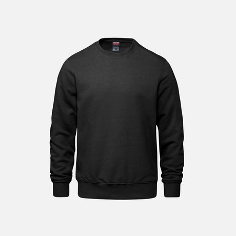 Chandail à col rond noir de Canada Sportswear, vêtement confortable pour femmes et hommes, vue de face.