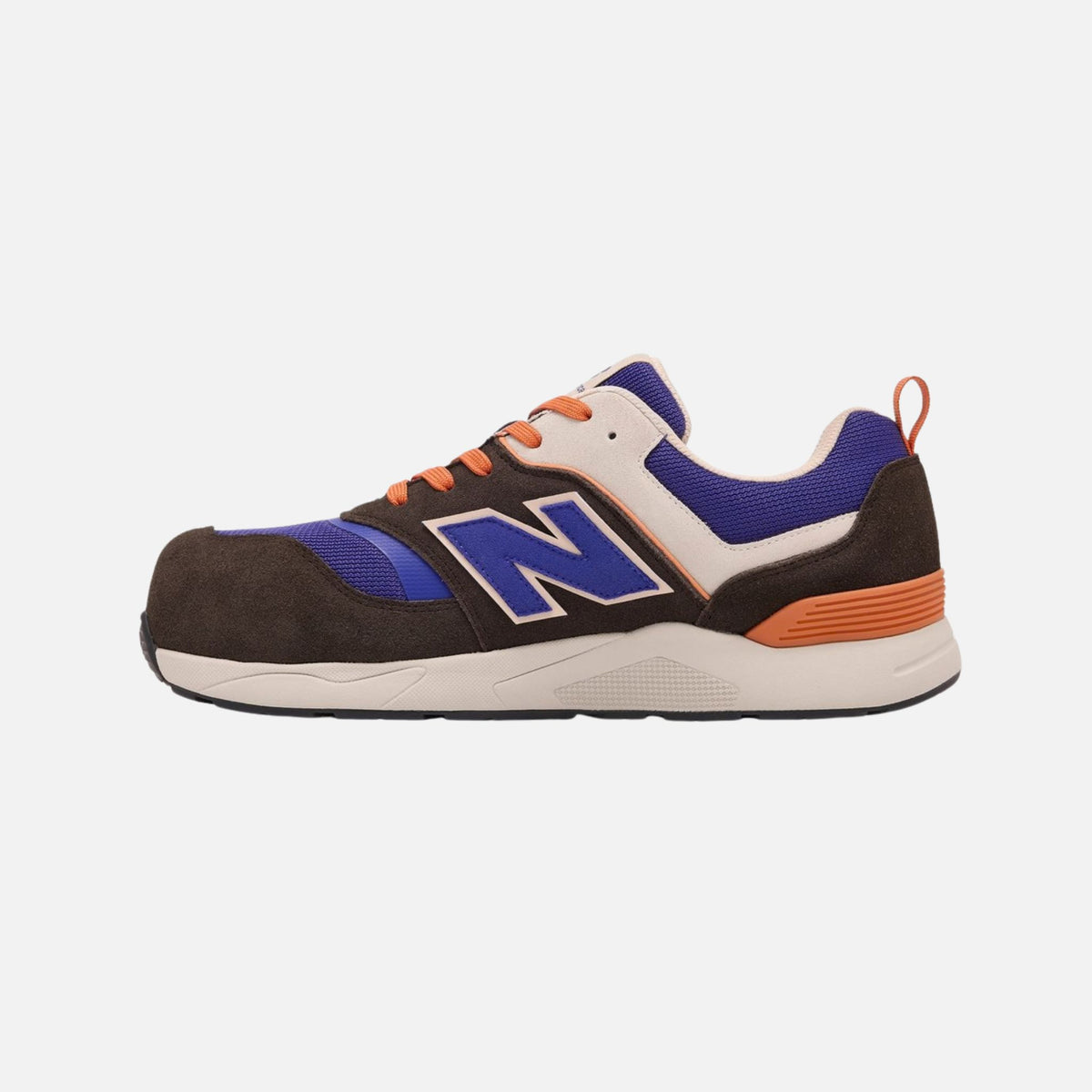 Souliers de travail New Balance Elite Lite ESR, confortables et sécurisés, en brun-orange avec semelle antidérapante.