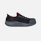 Espadrille de sécurité Skechers, souliers slip-on avec talon antidérapant, noir, conçus pour le travail et la sécurité.