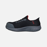 Espadrille de sécurité Skechers, souliers slip-on avec semelle antidérapante, noir, pour le travail et la traction.
