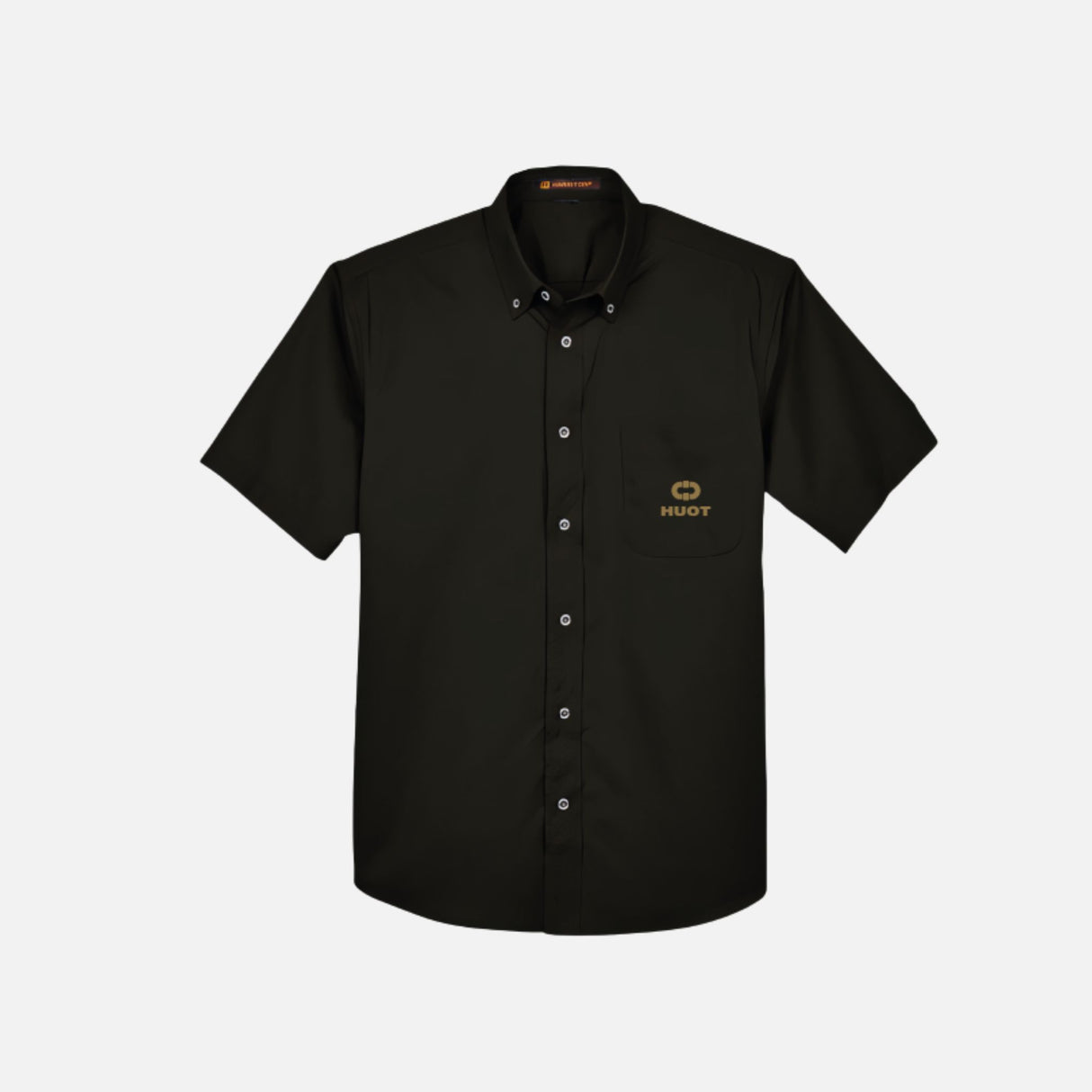 HUOT-chemise-manches-courtes-Harriton-M500S-noir-devant