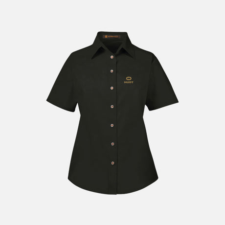 HUOT-chemise-manches-courtes-Harriton-M500SW-noir-devant