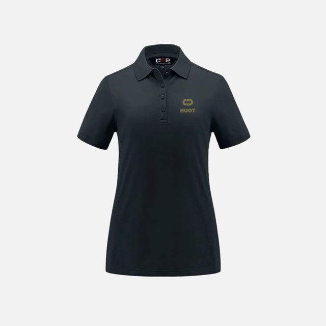 Polo à manches courtes noir Canada Sportswear, modèle S05786, vêtement polo pour homme ou femme, tissu confortable et élégant.