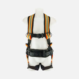Harnais de sécurité haute visibilité Primeline Tools Juggernaut, ajustable, avec ceinture et boucles, pour protection individuelle.