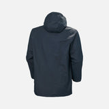 Veste imperméable Helly Hansen marine pour hommes, veste robuste et résistante aux intempéries, adaptée aux activités extérieures.