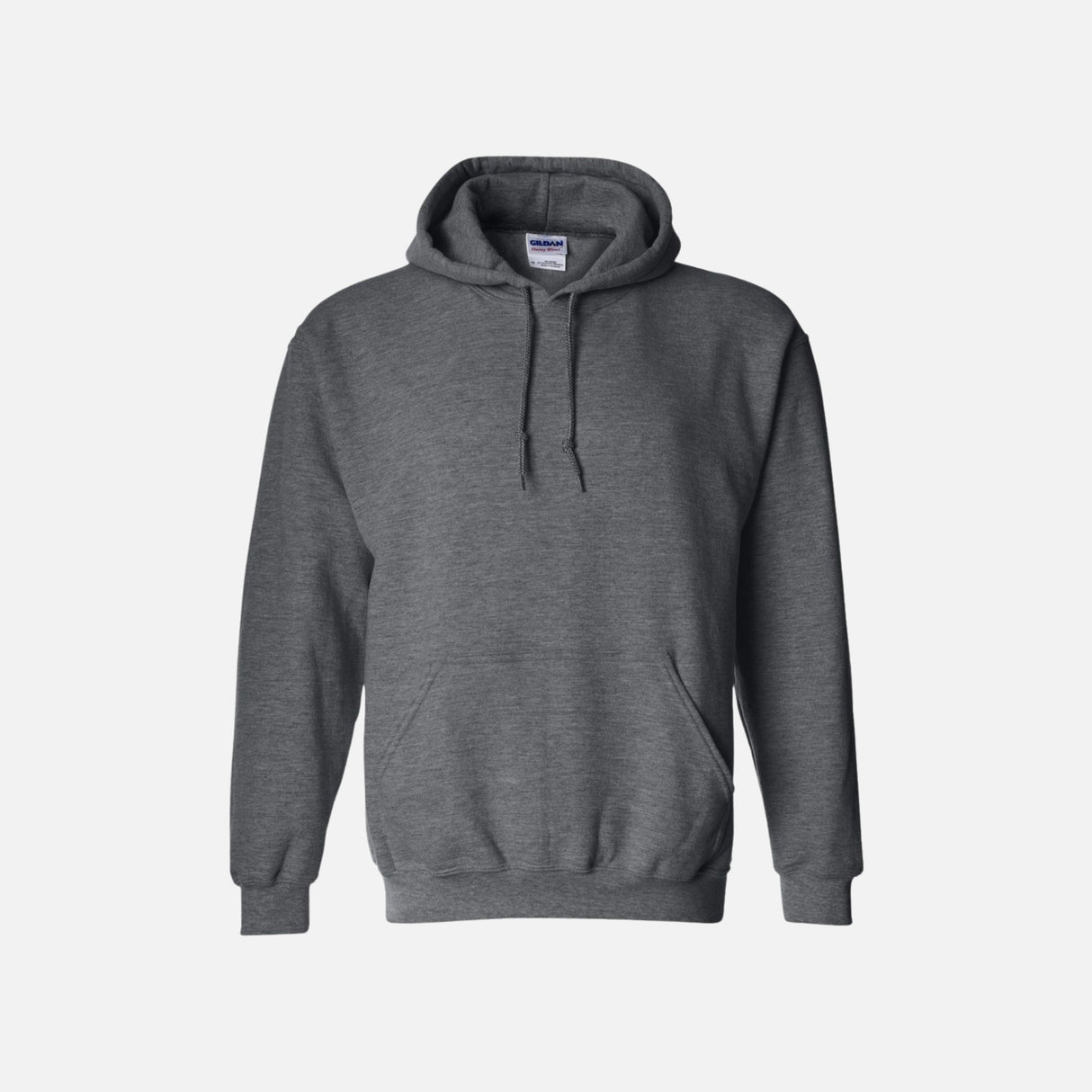 Chandail à capuchon Gildan gris foncé, vêtement à capuche pour homme, doux et confortable, porté en extérieur.